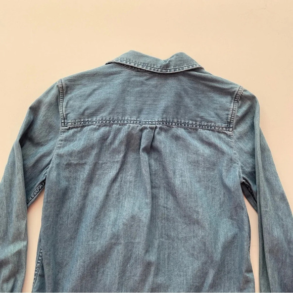 Express Long Sleeve Blue Button Up Cotton Casual Business Dress Shirt Size XS - Picture 9 of 9